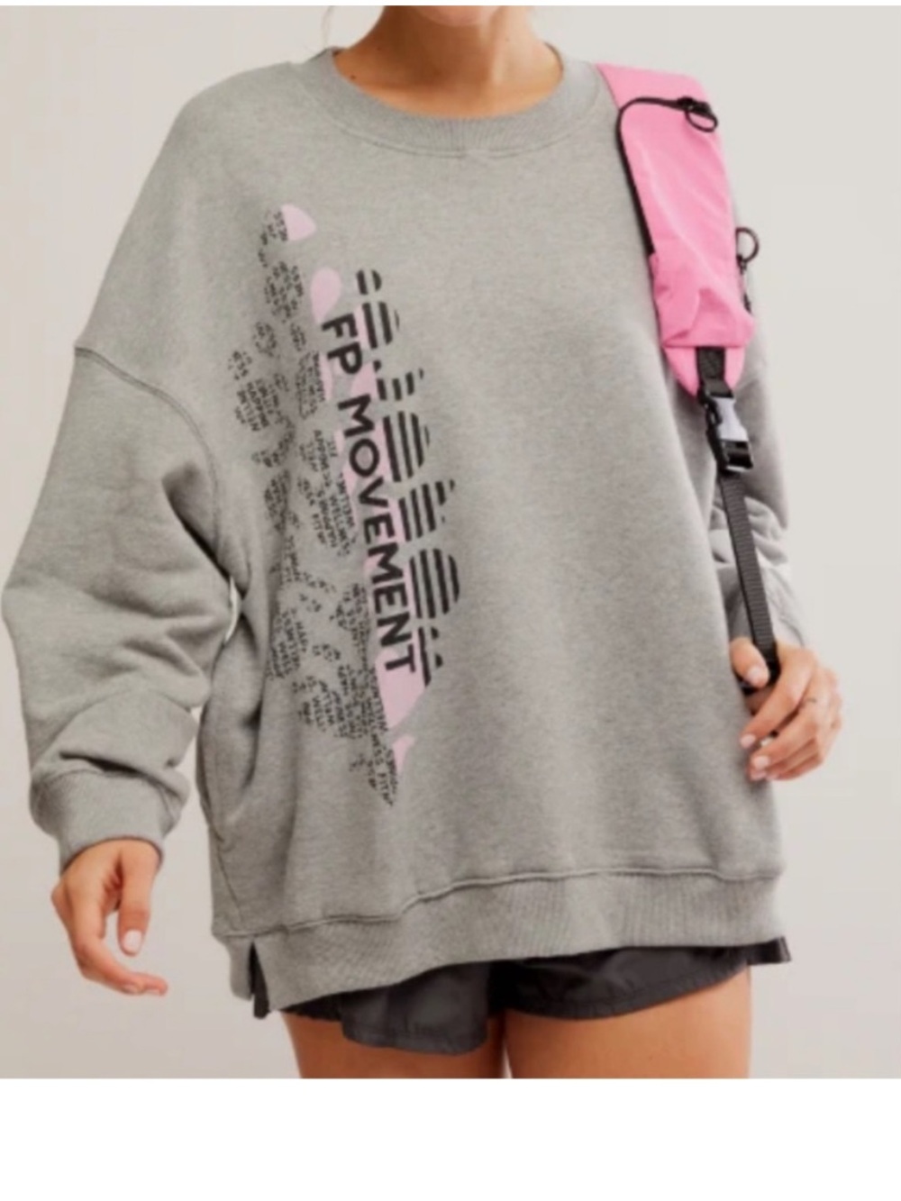 FP Movement XSmall Sweatshirt All Star Logo Pullover Heather Grey pockets